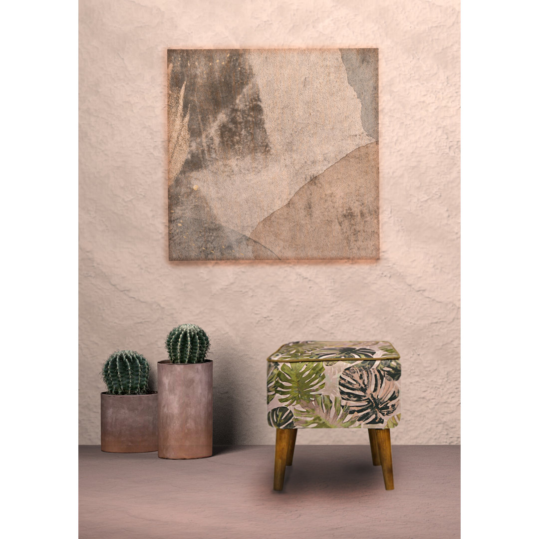 Kontea 40cm Wide Square Floral Footstool Ottoman