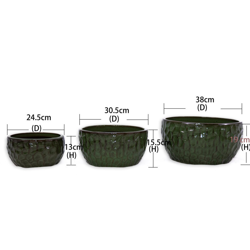 High-quality ceramic flower pots, Antique Green