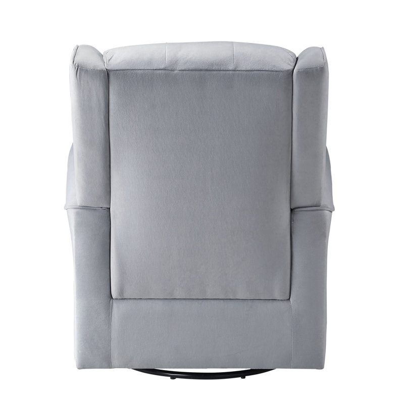 Chaise pivotante grise de style transitionnel avec fauteuil oscillant moderne