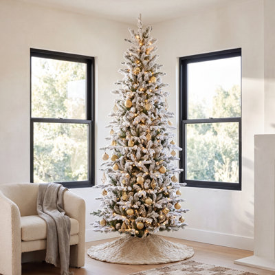 Vickerman 6.5' x 36" Frosted Wistler Spruce Artificial UnLit Christmas Tree with 1886 PE/PVC Tips