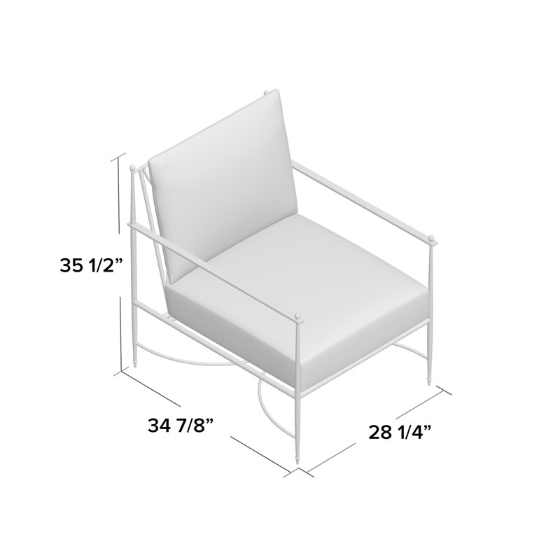 Roma Patio Chair with Cushions, Welt, Natural White