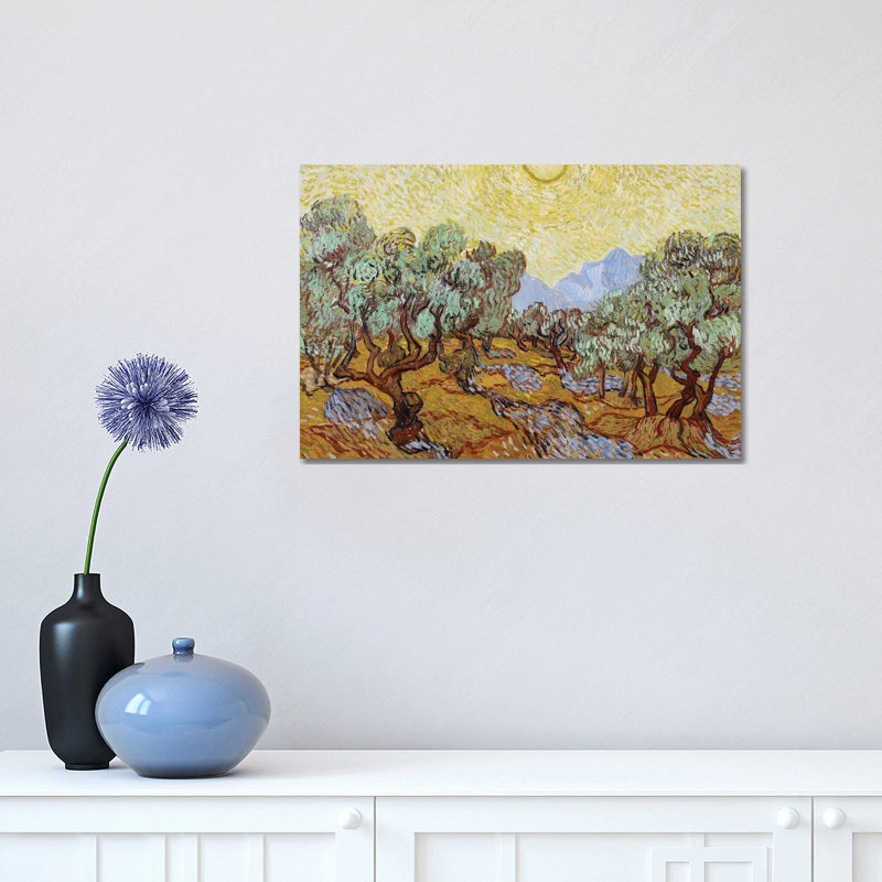 "Olive Trees, 1889" par Vincent Van Gogh, reproduction d’art, Toile tendue, Pas de tapis, H 12 po x l 18 po x 1,5 po