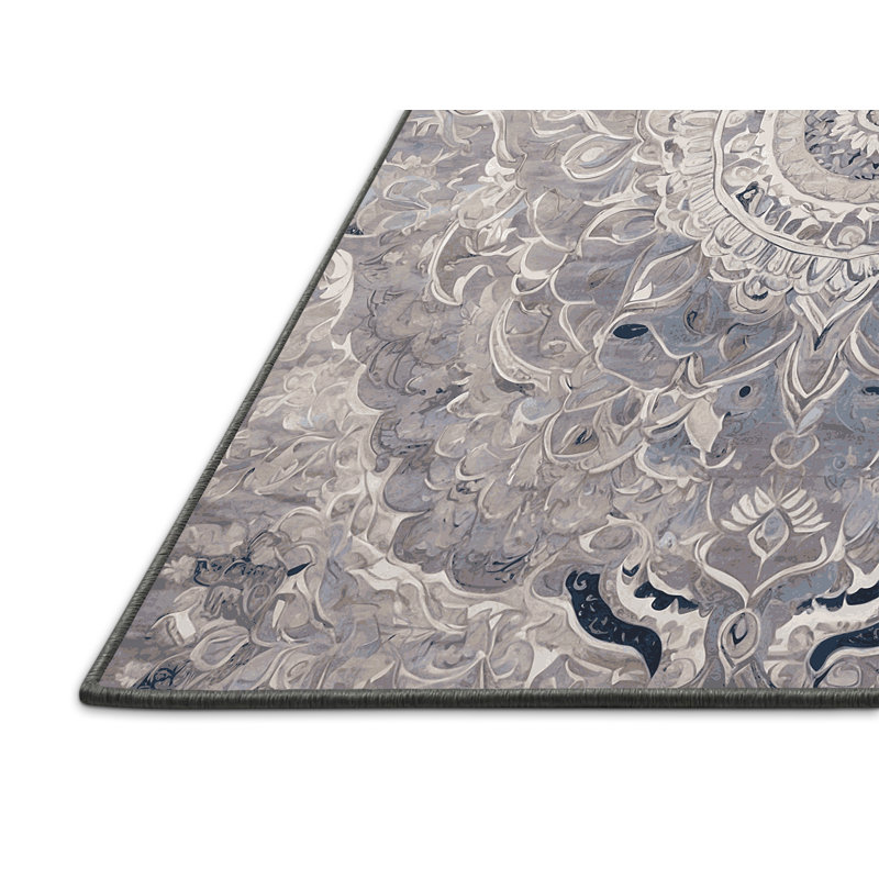 Tapis gris soyeux et moelleux, Rectangle 8 pi x 12 pi