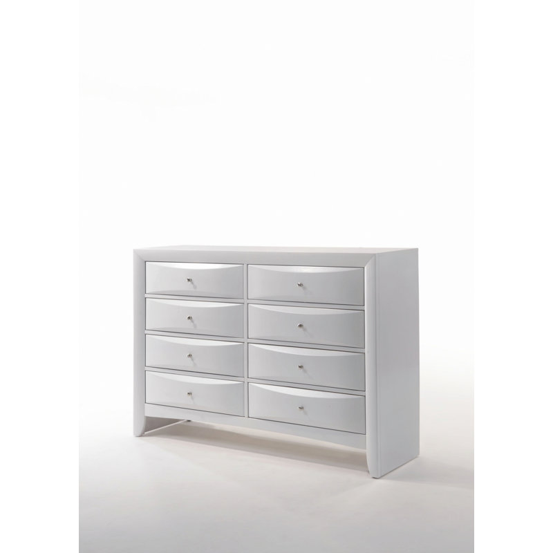 Commode en bois, commode de chambre à coucher avec huit tiroirs pour le rangement, commode décorative pour le rangement