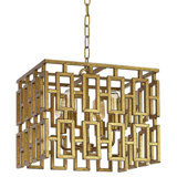 Miami 4 - Light Unique Square Chandelier with Wrought Iron Accents