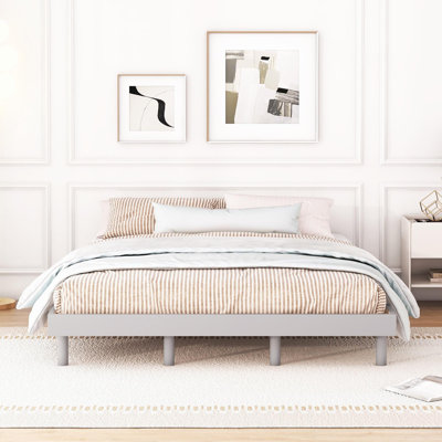 Base de lit plateforme flottante de conception moderne de couleur grise