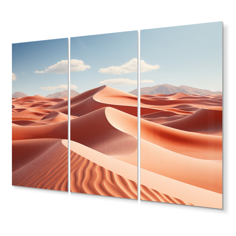 Désert infini dunes II - paysages, ensemble de reproduction d'art en métal