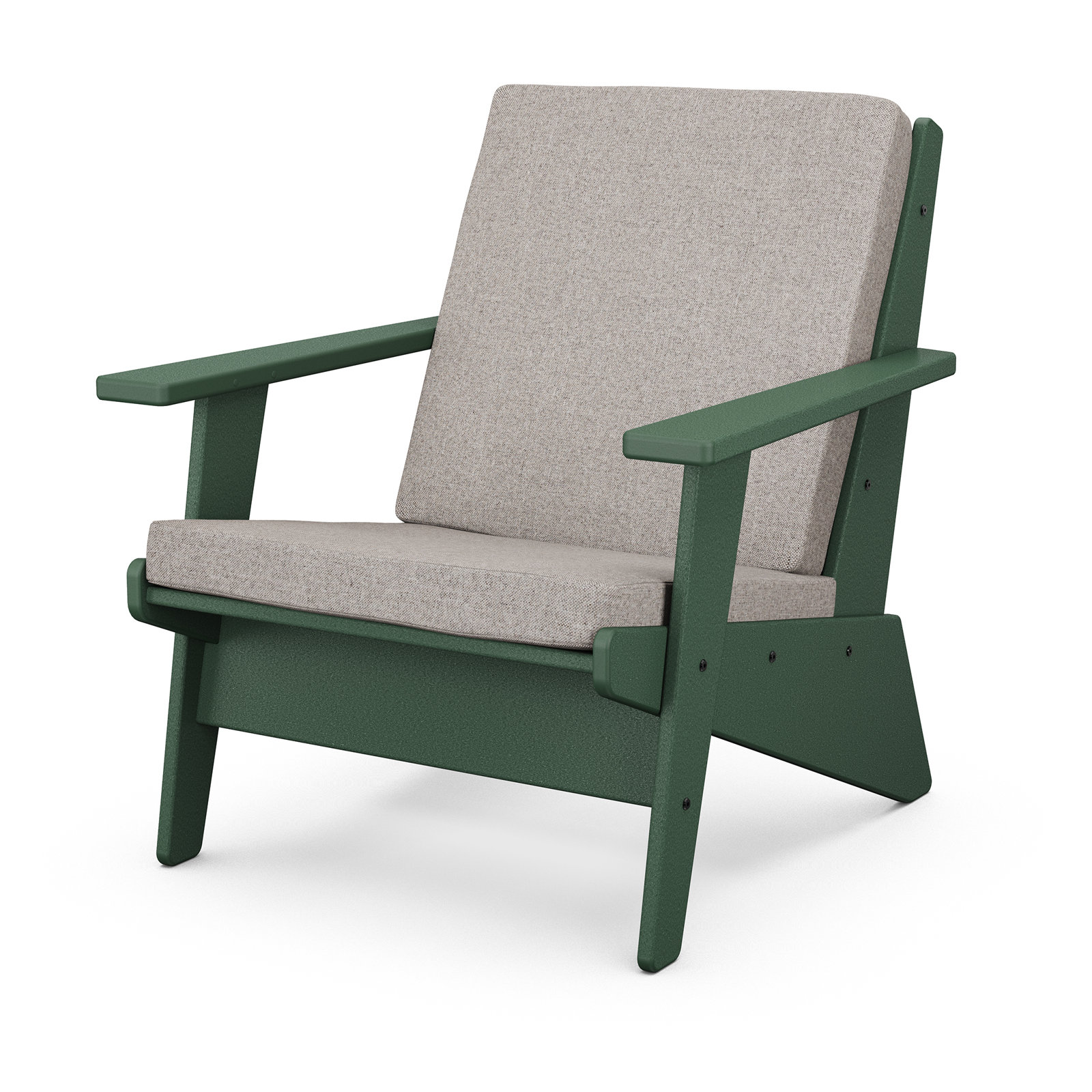 Riviera Modern Lounge Chair, Weathered Tweed, Green