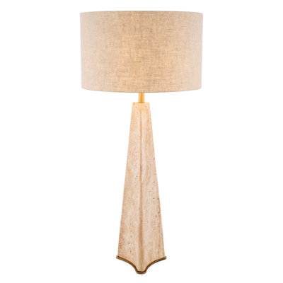 Table Lamp Benson Travertine Excl Shade