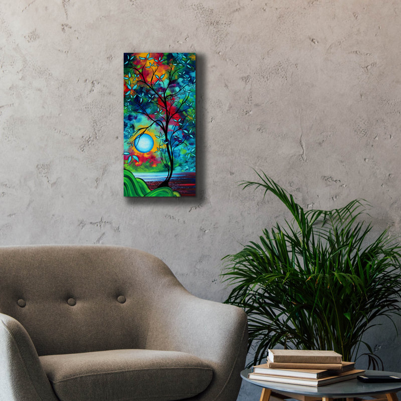 «Red the Barrel Studio®« Under the Light of the Blue Moon I »par Megan Duncanson, art mural sur toile, H 24 po x l 12 po