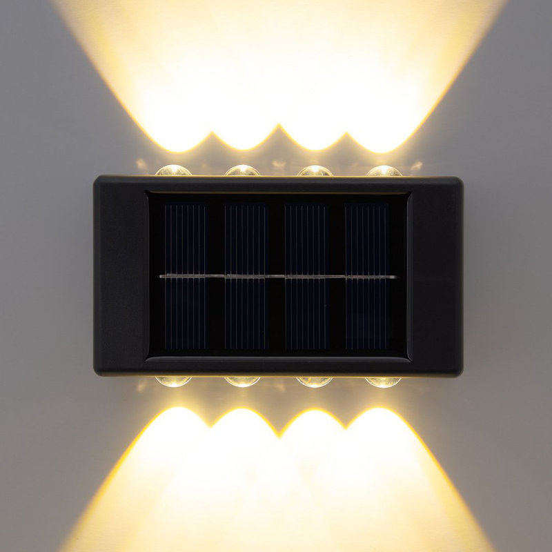 Matte Black 10cm H Solar Powered Integrated LED Outdoor Bulkhead Light