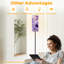  Lampe sur pied 68,5 po lavande papillon avec fleurs à l'aquarelle à intensité variable avec abat-jour en lin DEL incluse