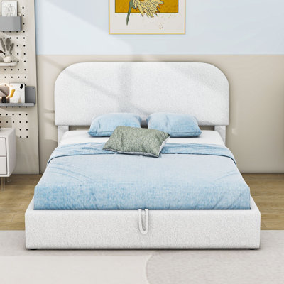 Milanee Luxurious Teddy Fleece Upholstered Platform Bed with Hydraulic Storage by Mercer41