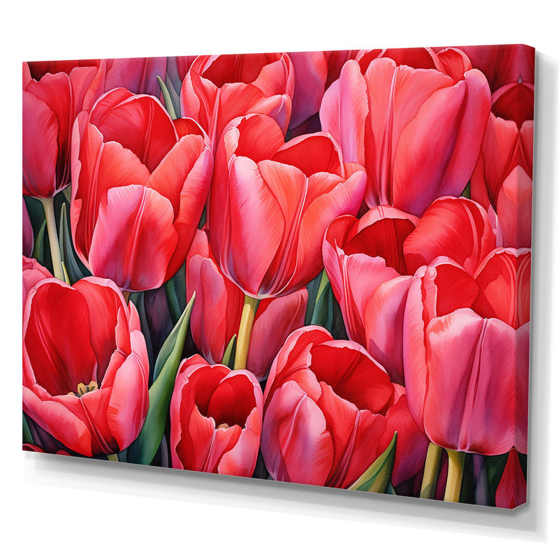 Tulipes tranquillité I sur toile, Toile tendue, H 24 po x l 32 po x P 1 po