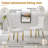 70" Rectangle Dining Set, Luxurious White Faux Marble Top, X-Shaped Stainless Steel Base, Velvet Upholstered Chairs with Tufted Nailhead Trim-2100254614-2100254621
