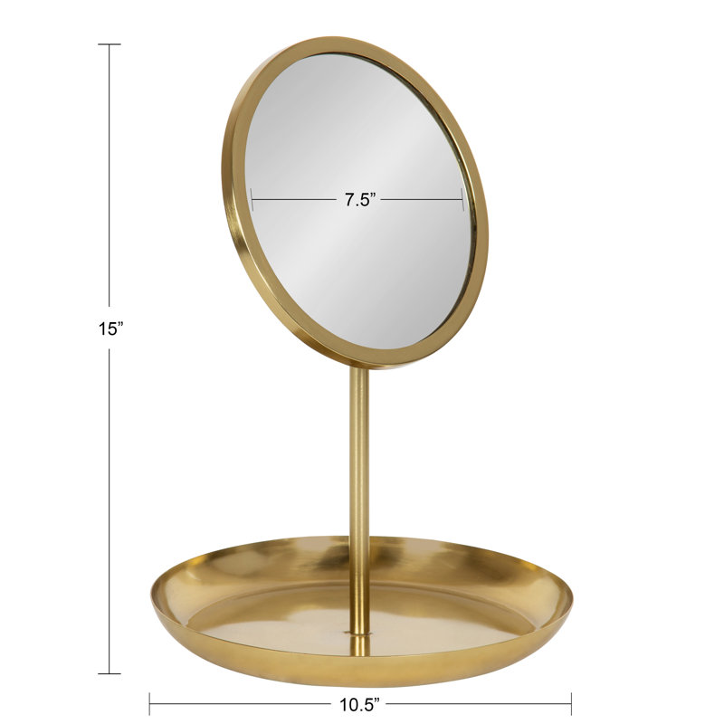 Idria Tabletop Makeup Mirror, Gold