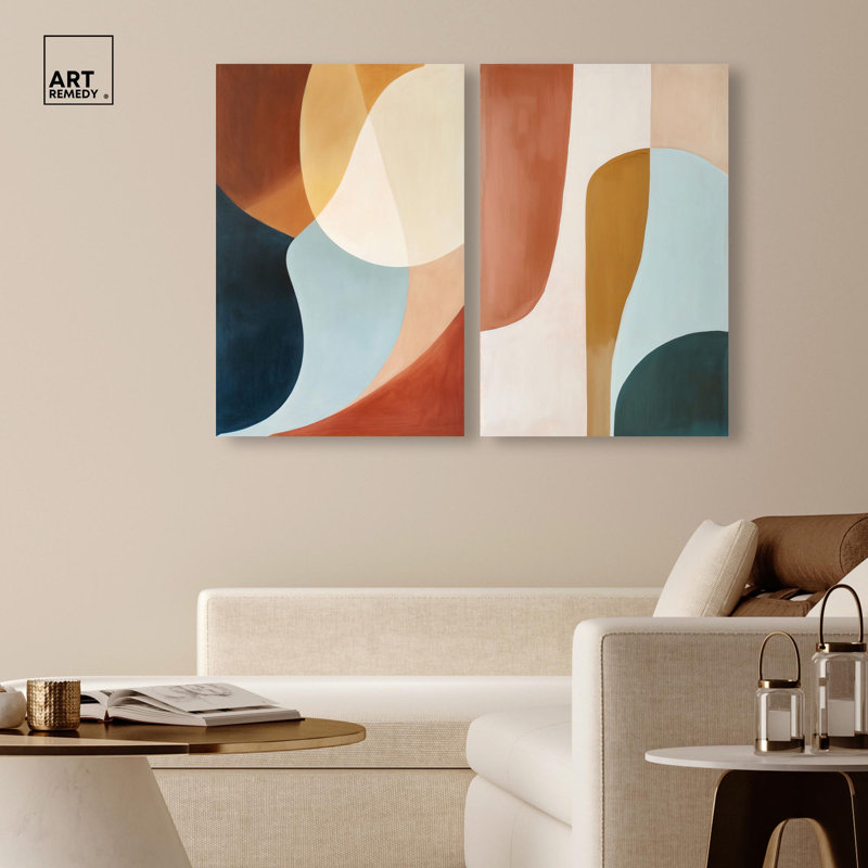 Desert Arches Canvas Print Modern Abstract Art Set by Art Remedy, Black Frame, 10 x 15, H 30 po x l 20 po, Gallery Wrapped