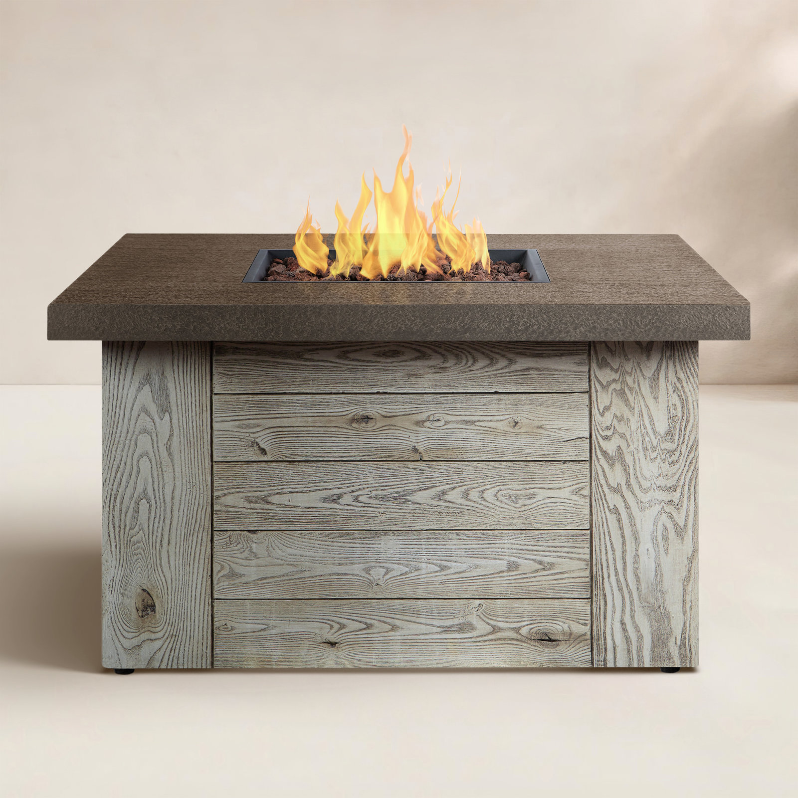 Square Concrete Fire Pit Table
