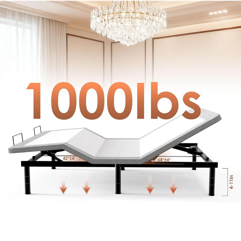 Lit réglable Oero Gravity de 13 po avec télécommande sans fil Oakes, Très grand