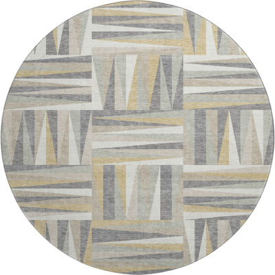 Premium Machine Washable Collett AMF1012 Squares Rug
