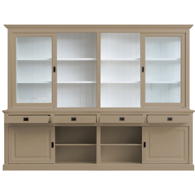 Burkett Display Cabinet, Grey Beige