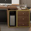 Bureau rectangulaire à 3 tiroirs en bois massif de couleur noyer clair-1631401673