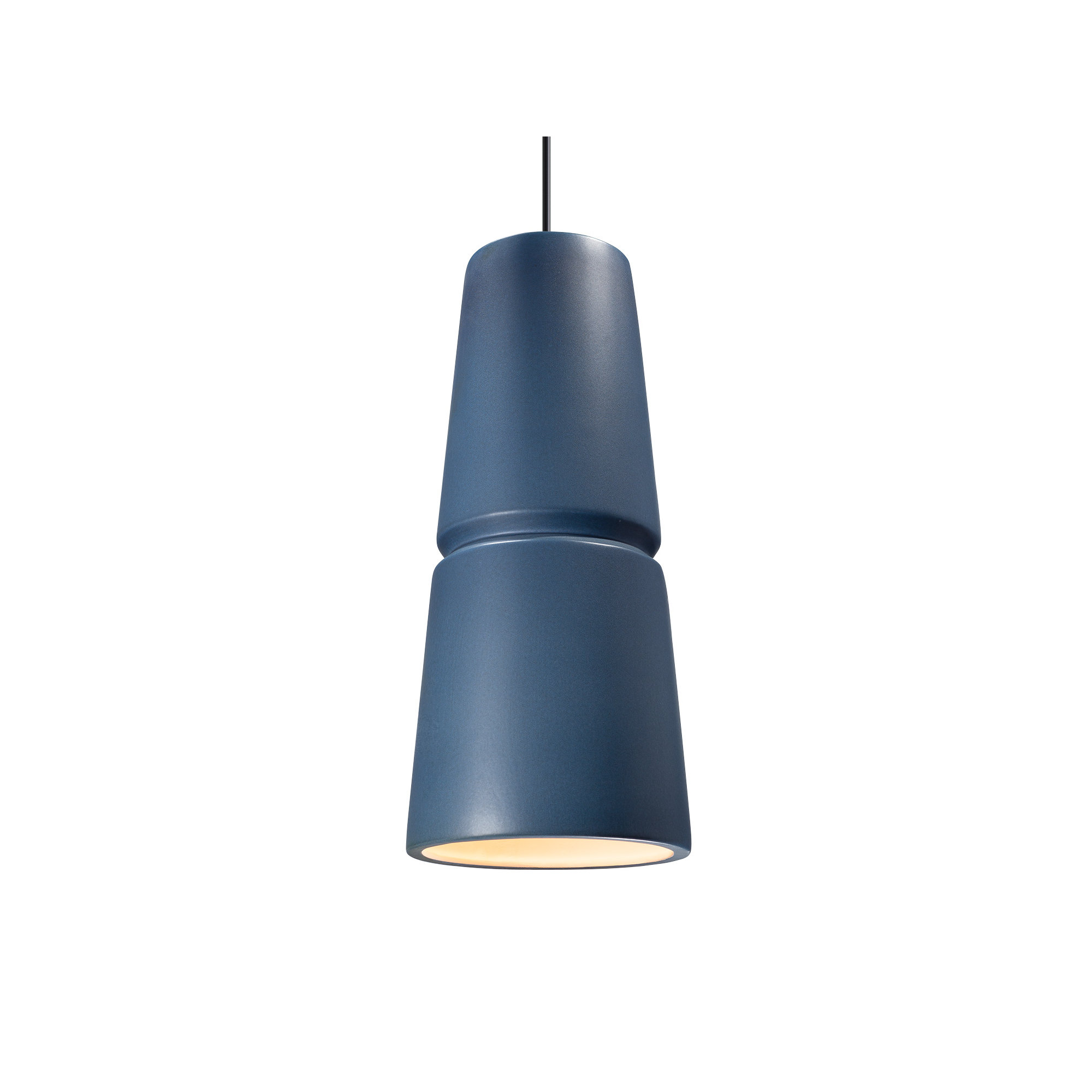 Logan 1 - Light Single Cone Pendant, Matte Black, Midnight Sky, 18" H x 8" W x 8" D