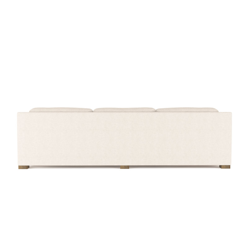 Mercer Track-Arm Extra Long Sofa, 33.5" H x 120" W x 44" D, Plush Velvet Alabaster, Weathered