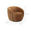 Fauteuil pivotant moderne avec dossier enveloppant incurvé, assise rembourrée moelleuse et piètement métallique dissimulé-2009440708