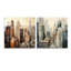 Ivoire infini gratte-ciel paysage urbain - gratte-ciel acrylique ensemble d'art mural en verre de 2-1877673807