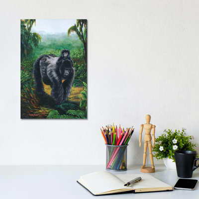 Gorrilla Back Ride 1 Piece Wrapped Canvas Wall Art