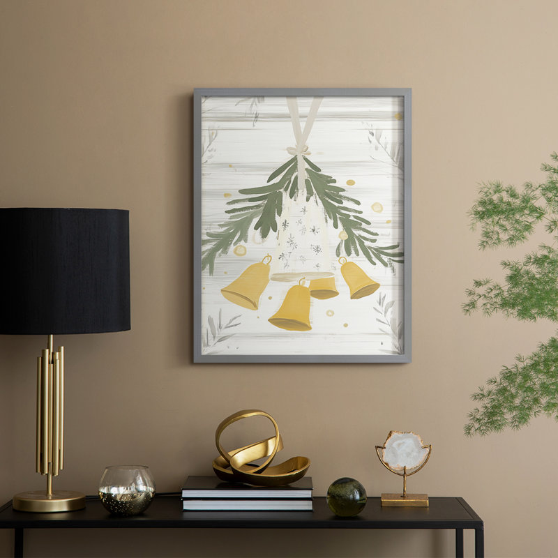 «Christmas Holiday Art» CECXVII, reproduction d'art encadrée - bois massif, H 11 po x l 9 po, Gris