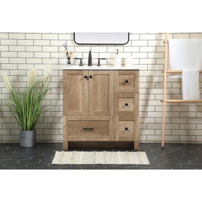 Soma 32'' Single Bathroom Vanity with Engineered Marble Top