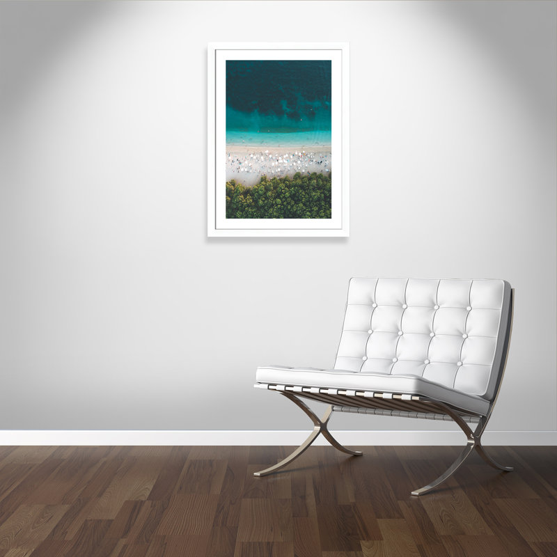 Aerial Coastline " Aerial Coastline ", Matte White Framed Paper