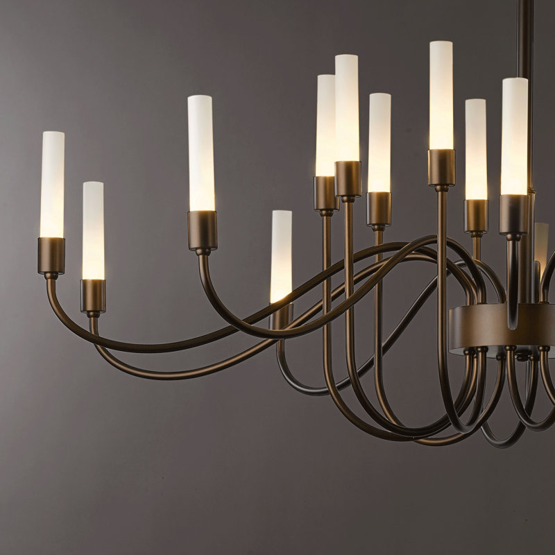 Lisse 20 - Light Candle Style Classic/Traditional Chandelier, Dark Smoke
