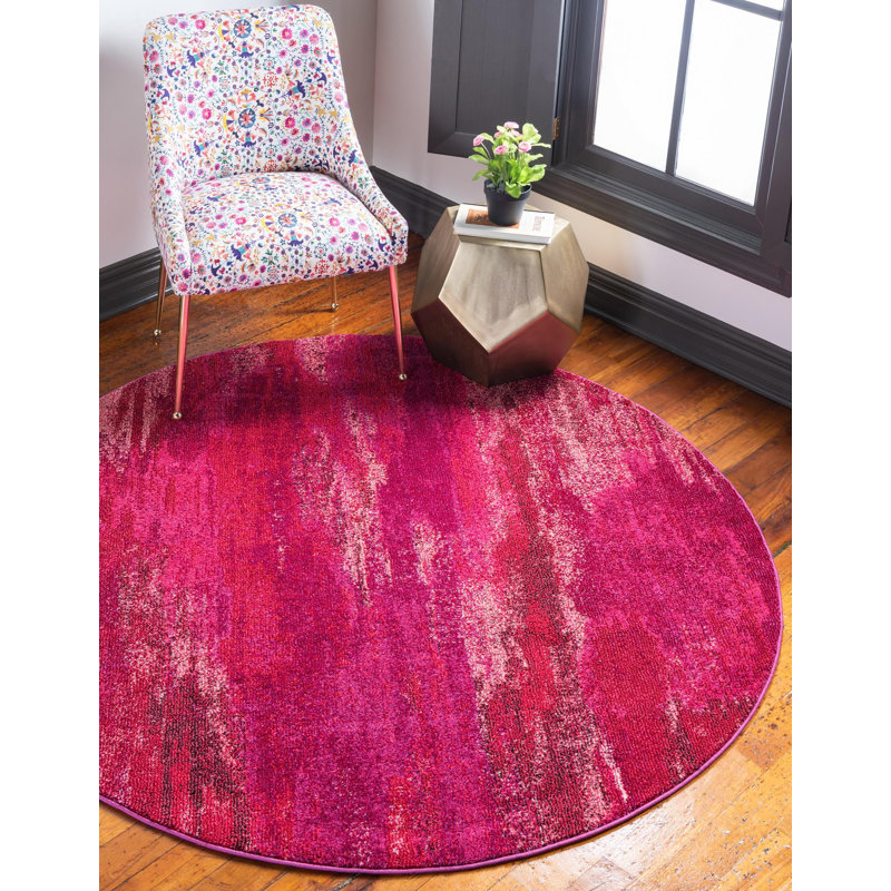 Rizer Washable Abstract Indoor Rug, Round 8' x 8'