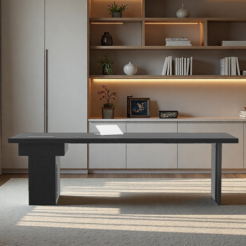 Bureau d'ordinateur Beehler, H 29,53 po x l 94,49 po x P 31,5 po, Noir
