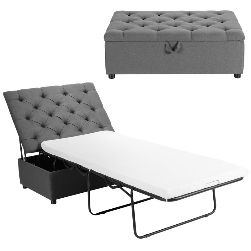 Lit-couchette avec matelas convertible Latitude Run®, Gris