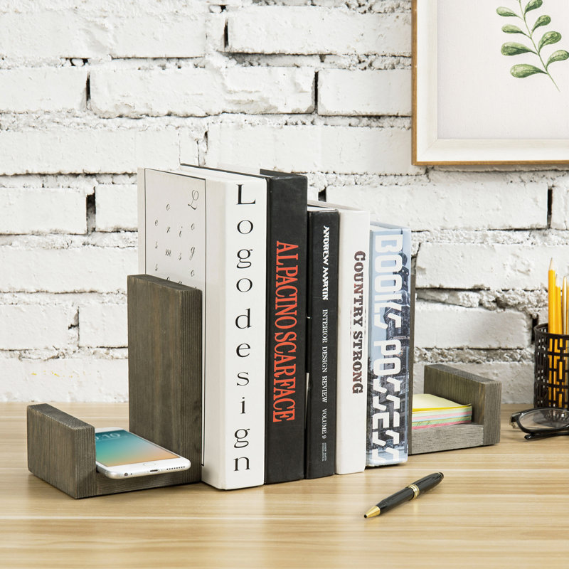 Wood Non-Skid Bookends