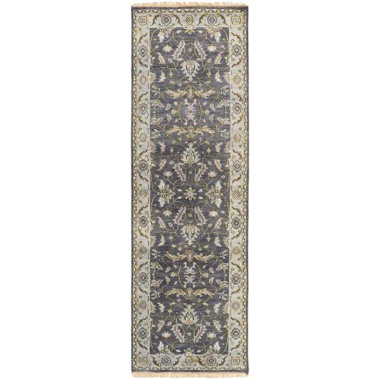 Zeus Wool Oriental Area Rug in Gray