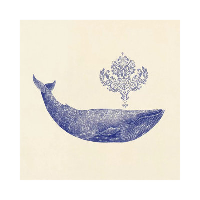 " Damask Whale Square #2 " Print