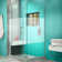 Unidoor Plus 29.5" W x 30.375" D x 72" H Frameless Pivot Rectangle Shower Enclosure with Fixed Panel