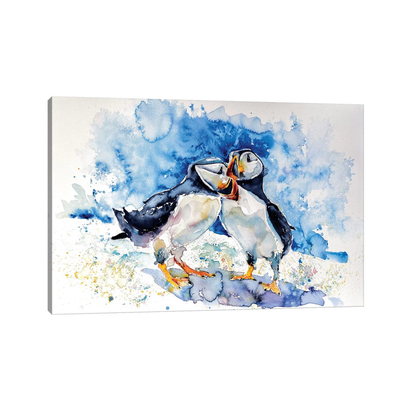 Puffins 1 Piece Wrapped Canvas Wall Art, 20.32 cm H x 30.48 cm W