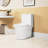White Ceramic Toilet, 1.1/1.6 Flushing, Comfort Height 15.55 In, Soft Close Seat, & One Flush, White, And