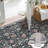 Moroccan Machine Washable Rugs For Living Room, 4X6 Rug For Bedroom Non-Slip Vintage Trellis Ultra-Thin Throw Carpet For Dining Room Office Nursery, Black/Multi