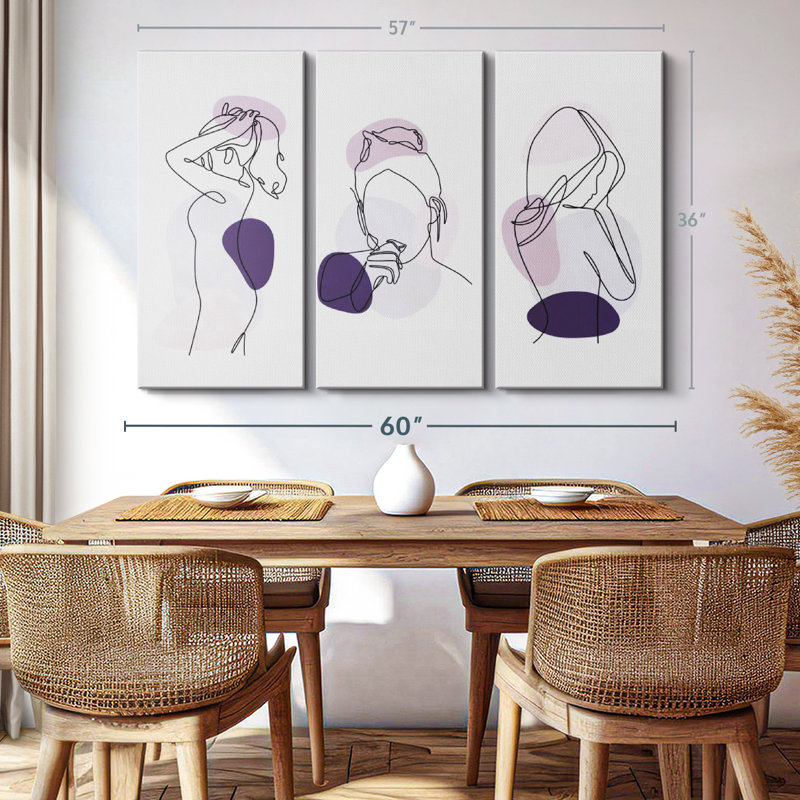 Amour «Women One Line Canvas Print» sur, H 36 po x l 57 po x P 1,25 po