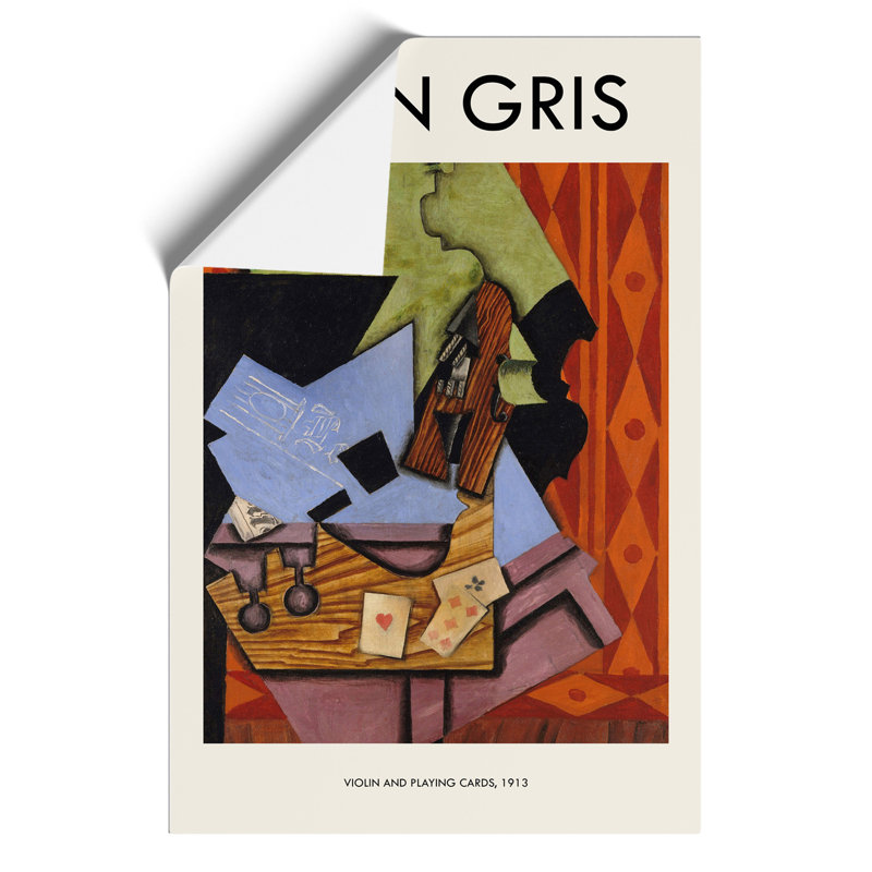 Violin Still Life Vol.2 by Juan Gris - No Frame Painting, 42cm H x 30cm W x 0.1cm D