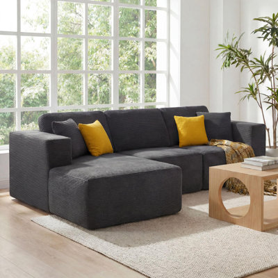 Canapé modulaire Cloud avec méridienne en L et assise profonde