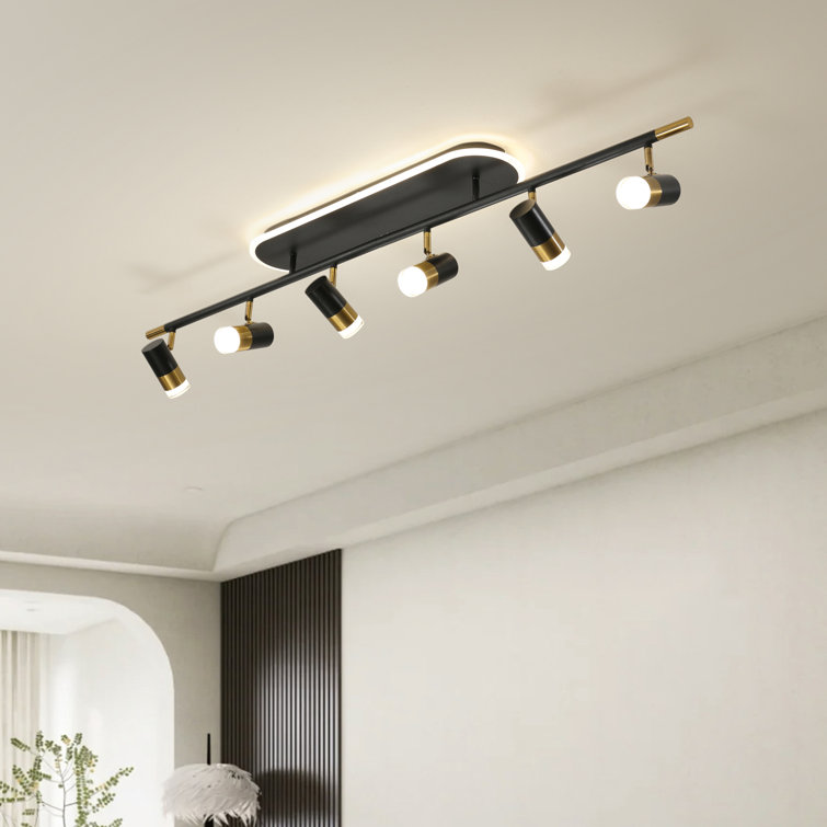 Black/Gold LED Adjustable Fixed Track Lighting Head