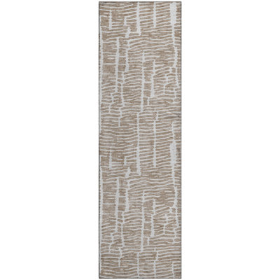 Premium Machine Washable Prisco Brown Rug